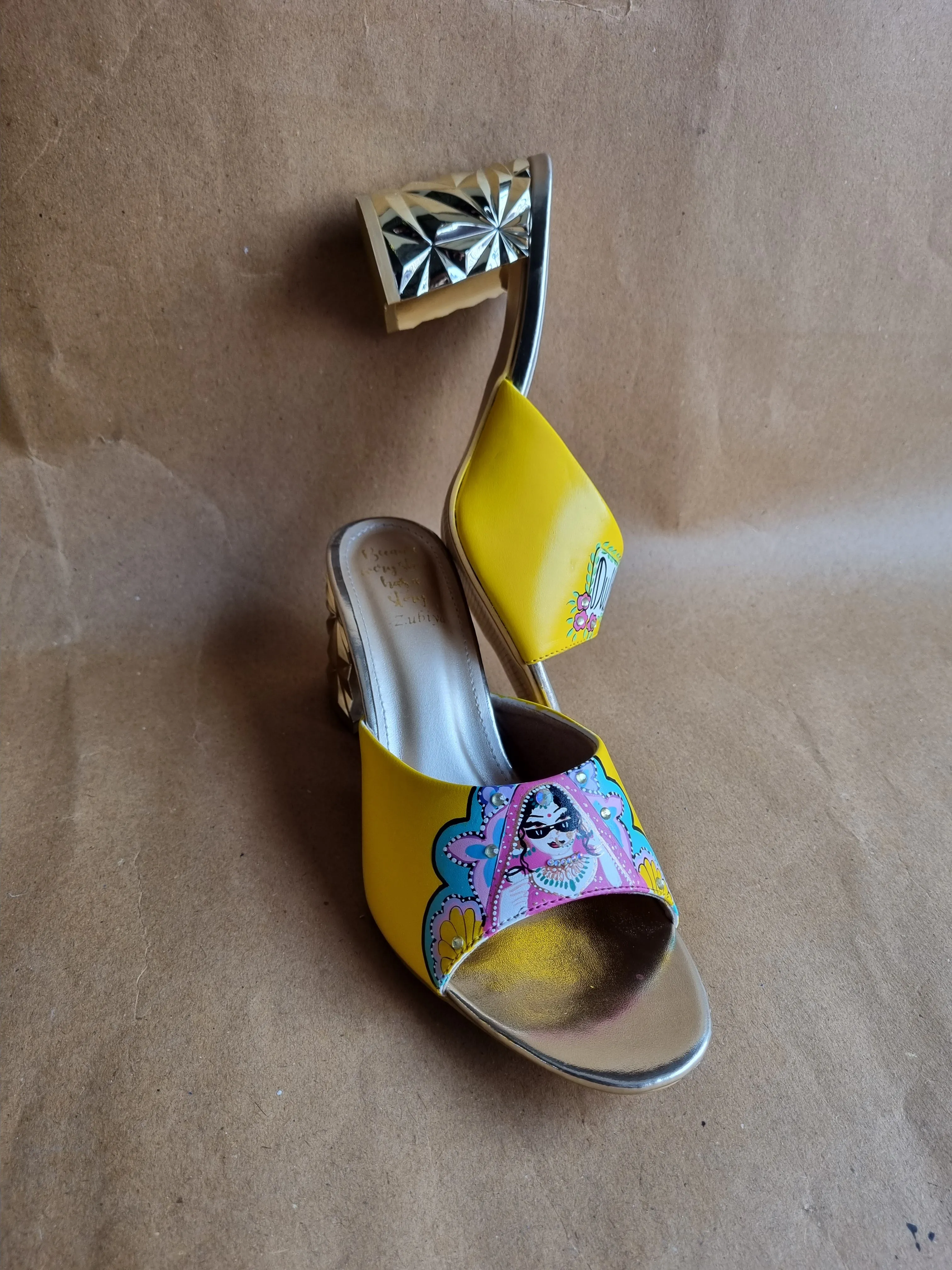 3 inch yellow swag dulhan heels
