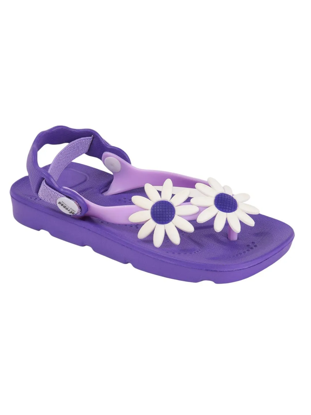 Adorable Daisy Design Sandals for Girls - Purple and White
