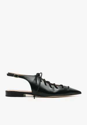 Alia Lace-Up Slingback Flats