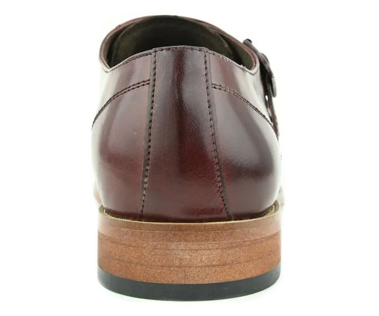 Asher Green Ag1101 Men’s Burgundy Calf Leather Monk Strap