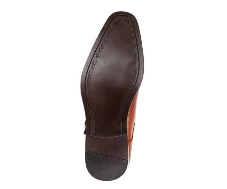 Bancroft Cognac Double Monk Strap Men's Leather Shoes