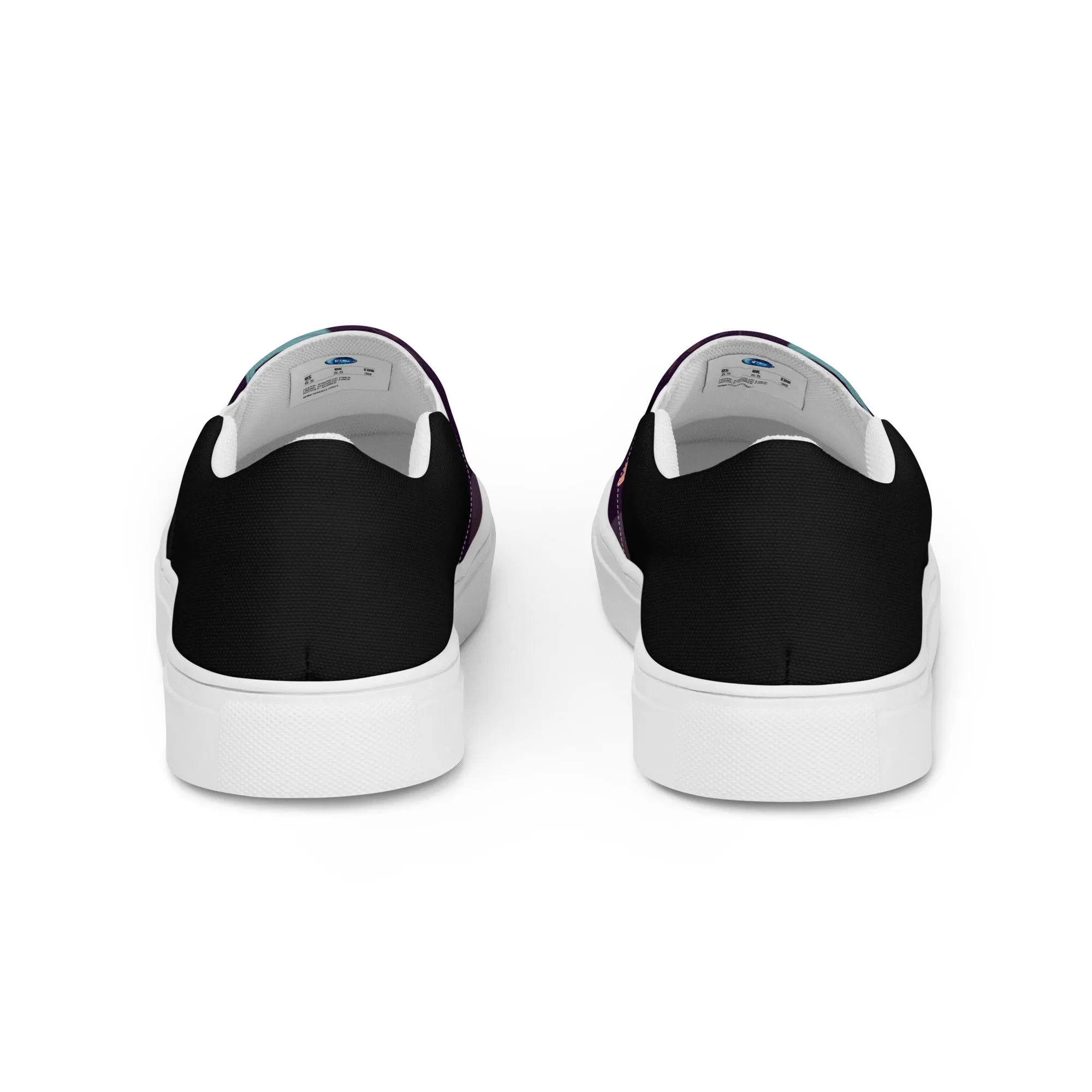 Black & Flower men's slip-on canvas shoes