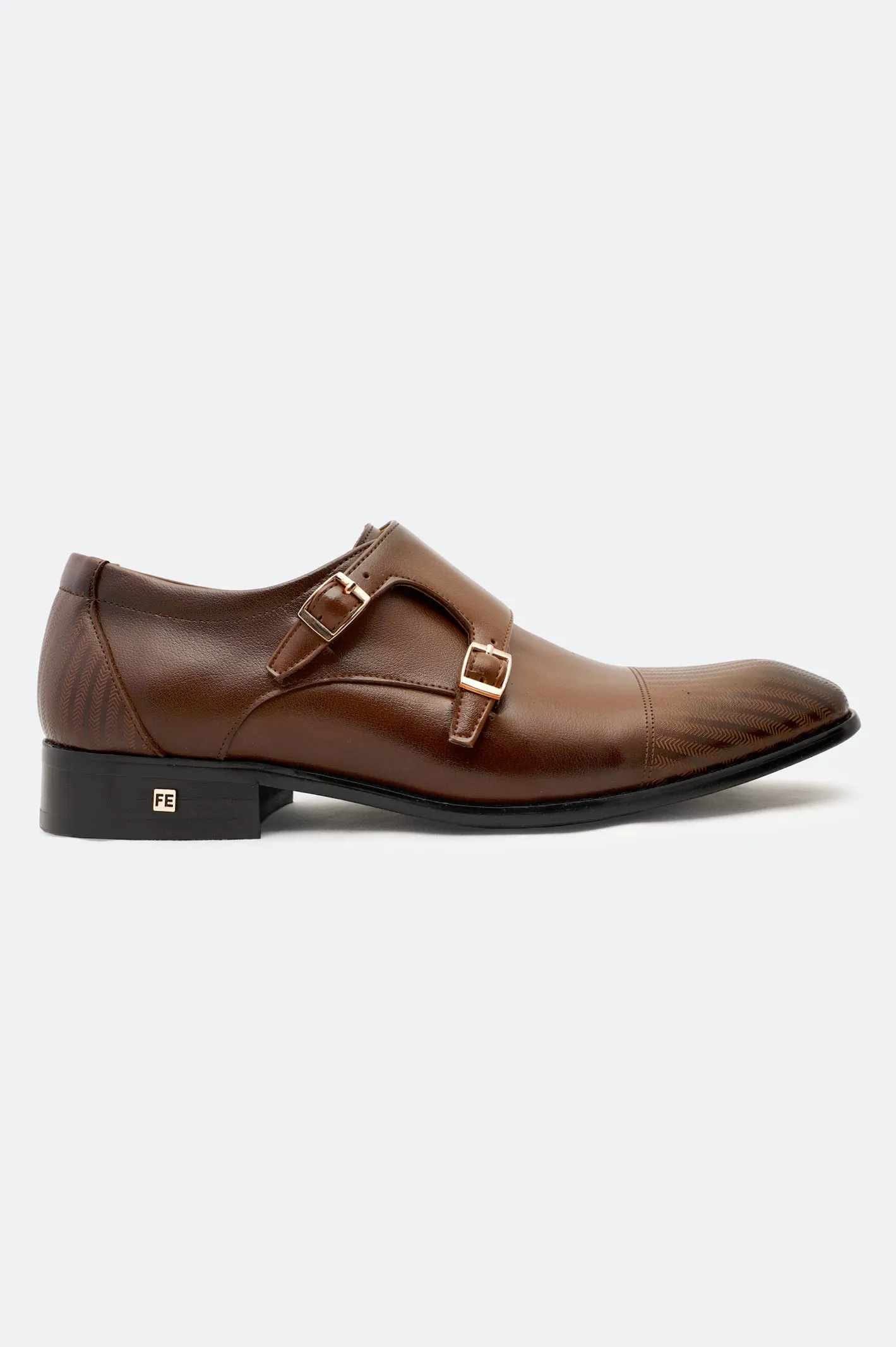 Brown Formal Double Monk Shoes