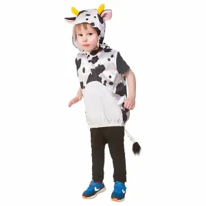 Childs Cow Hooded Tabard Kids Animal Fancy Dress