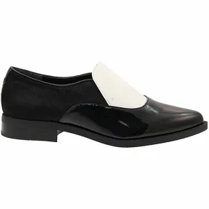 Circus by Sam Edelman Farrah Snow White/Black Slip-On Pointed-Toe Synthetic Loafers Flats