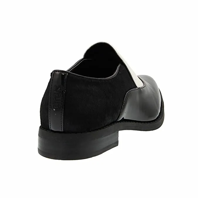 Circus by Sam Edelman Farrah Snow White/Black Slip-On Pointed-Toe Synthetic Loafers Flats