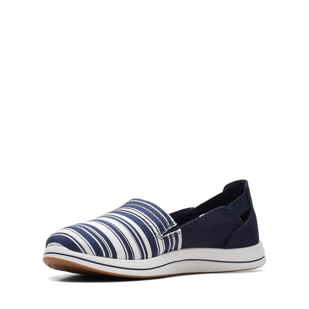 Clarks Women's Breeze Step Slip Ons- Navy/ White