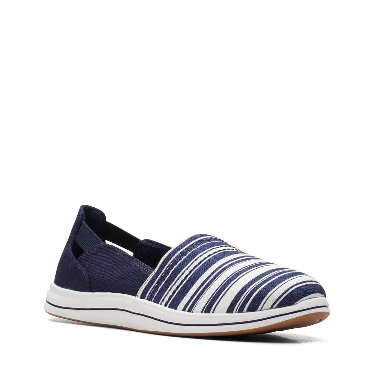 Clarks Women's Breeze Step Slip Ons- Navy/ White