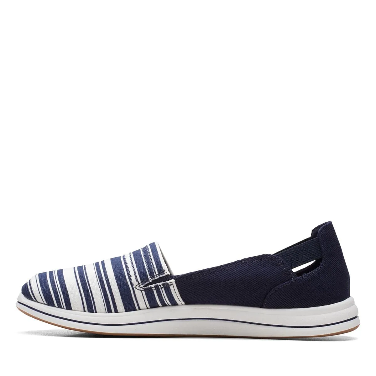 Clarks Women's Breeze Step Slip Ons- Navy/ White