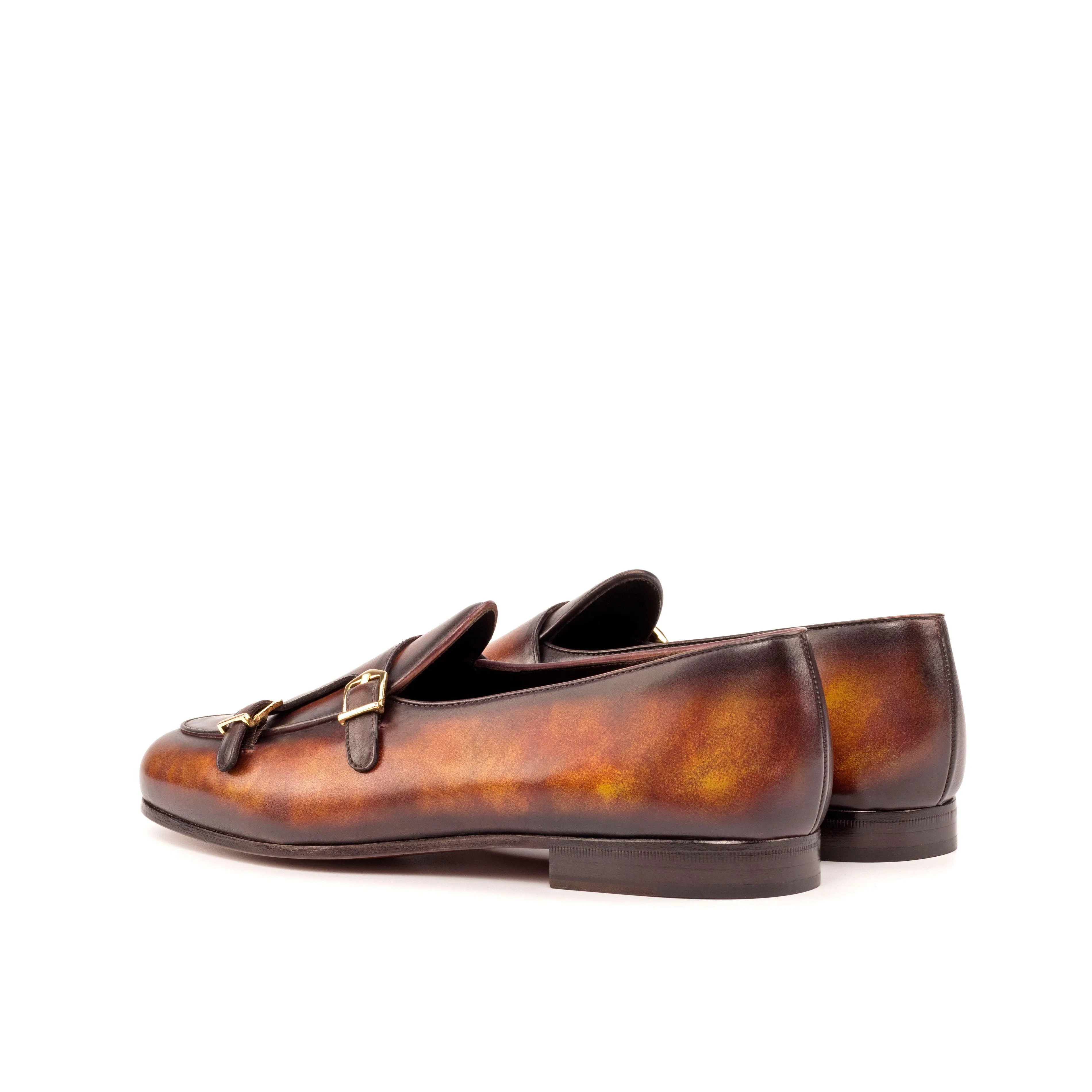 DapperFam Rialto in Fire Men's Hand-Painted Patina Monk Slipper