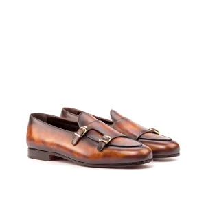 DapperFam Rialto in Fire Men's Hand-Painted Patina Monk Slipper