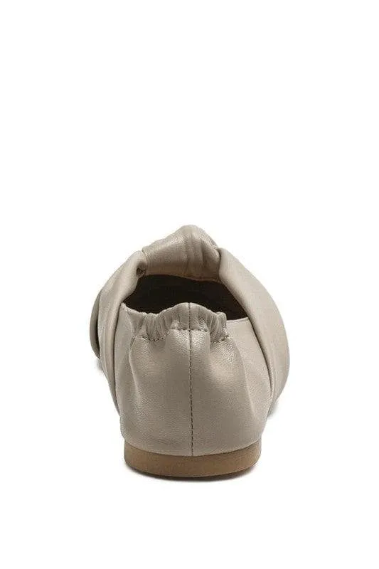 LONDON RAG: Norma Knot Detail Elasticated Ballet Flats, 2 Colors