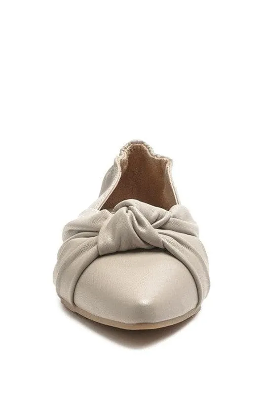 LONDON RAG: Norma Knot Detail Elasticated Ballet Flats, 2 Colors