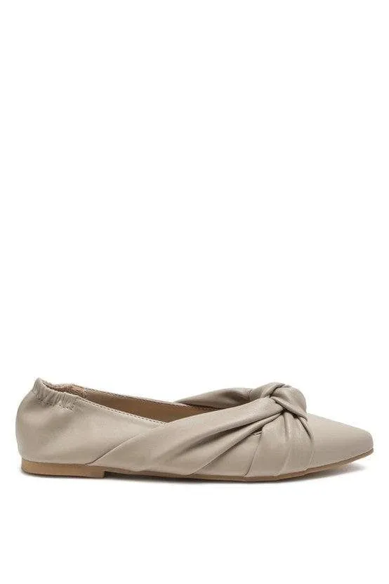 LONDON RAG: Norma Knot Detail Elasticated Ballet Flats, 2 Colors