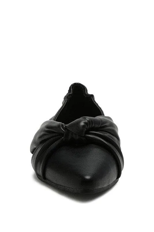 LONDON RAG: Norma Knot Detail Elasticated Ballet Flats, 2 Colors