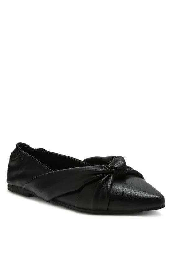 LONDON RAG: Norma Knot Detail Elasticated Ballet Flats, 2 Colors