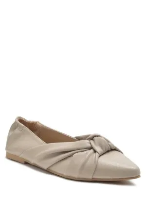 LONDON RAG: Norma Knot Detail Elasticated Ballet Flats, 2 Colors