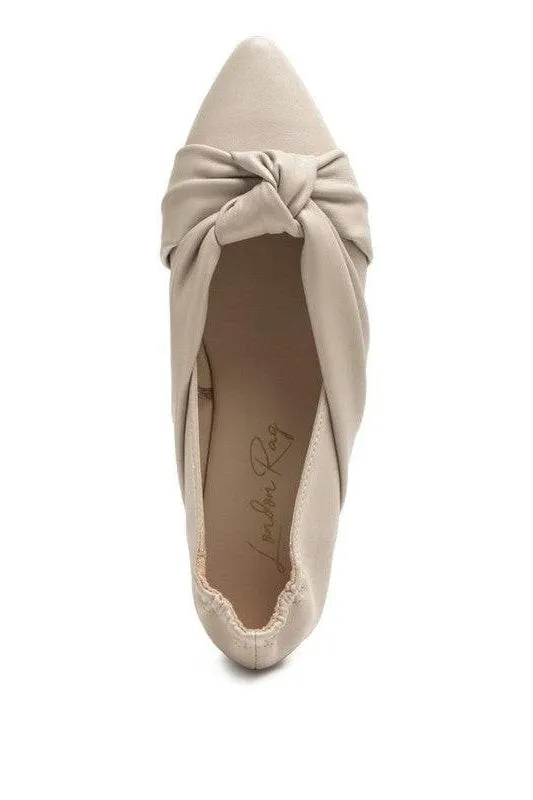 LONDON RAG: Norma Knot Detail Elasticated Ballet Flats, 2 Colors