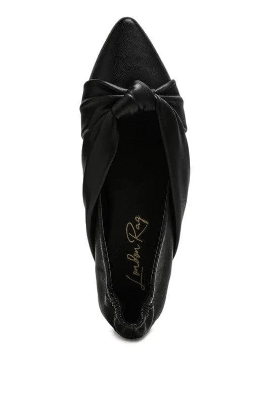 LONDON RAG: Norma Knot Detail Elasticated Ballet Flats, 2 Colors