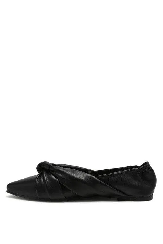 LONDON RAG: Norma Knot Detail Elasticated Ballet Flats, 2 Colors