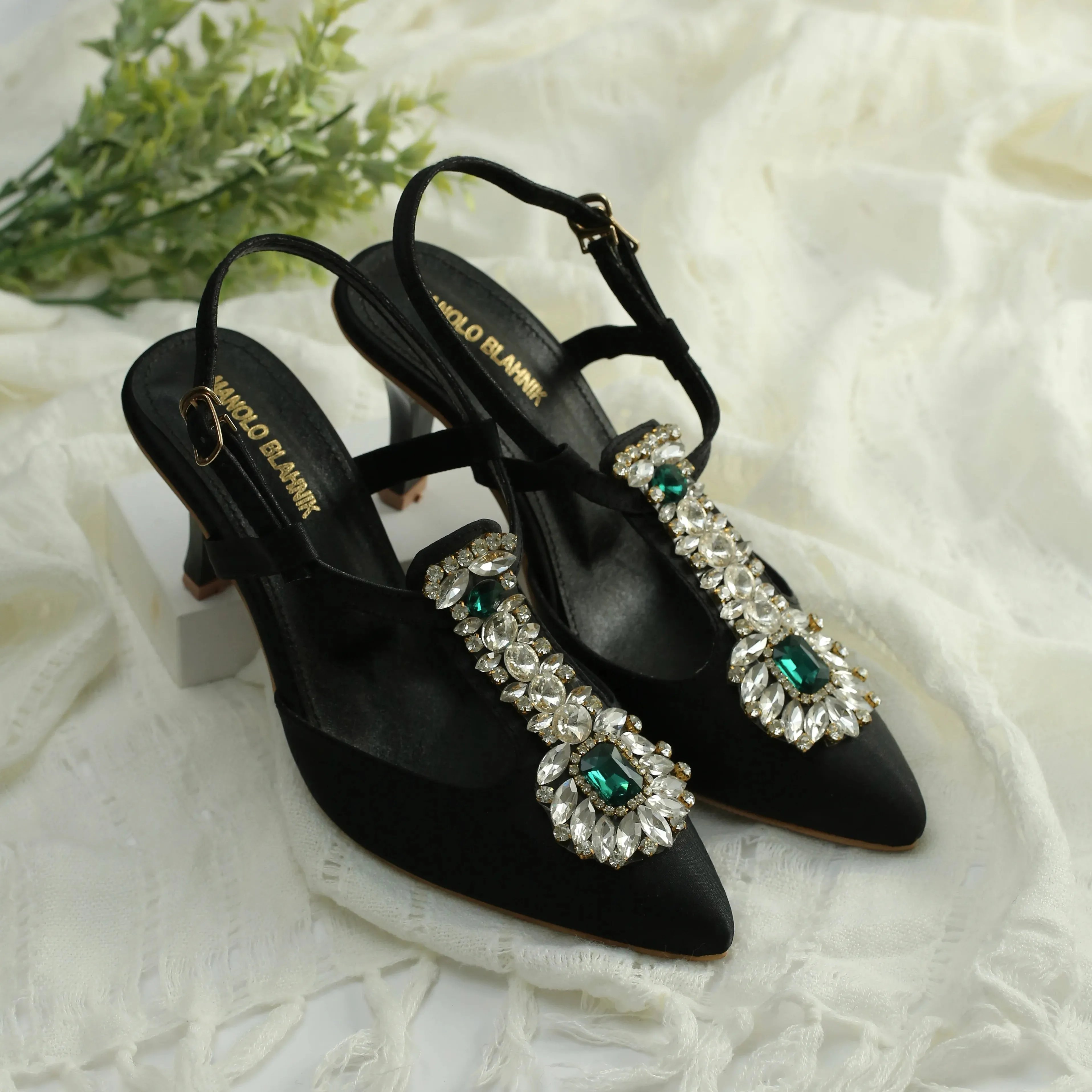 MANOLO FANCY BRIDAL HEELS