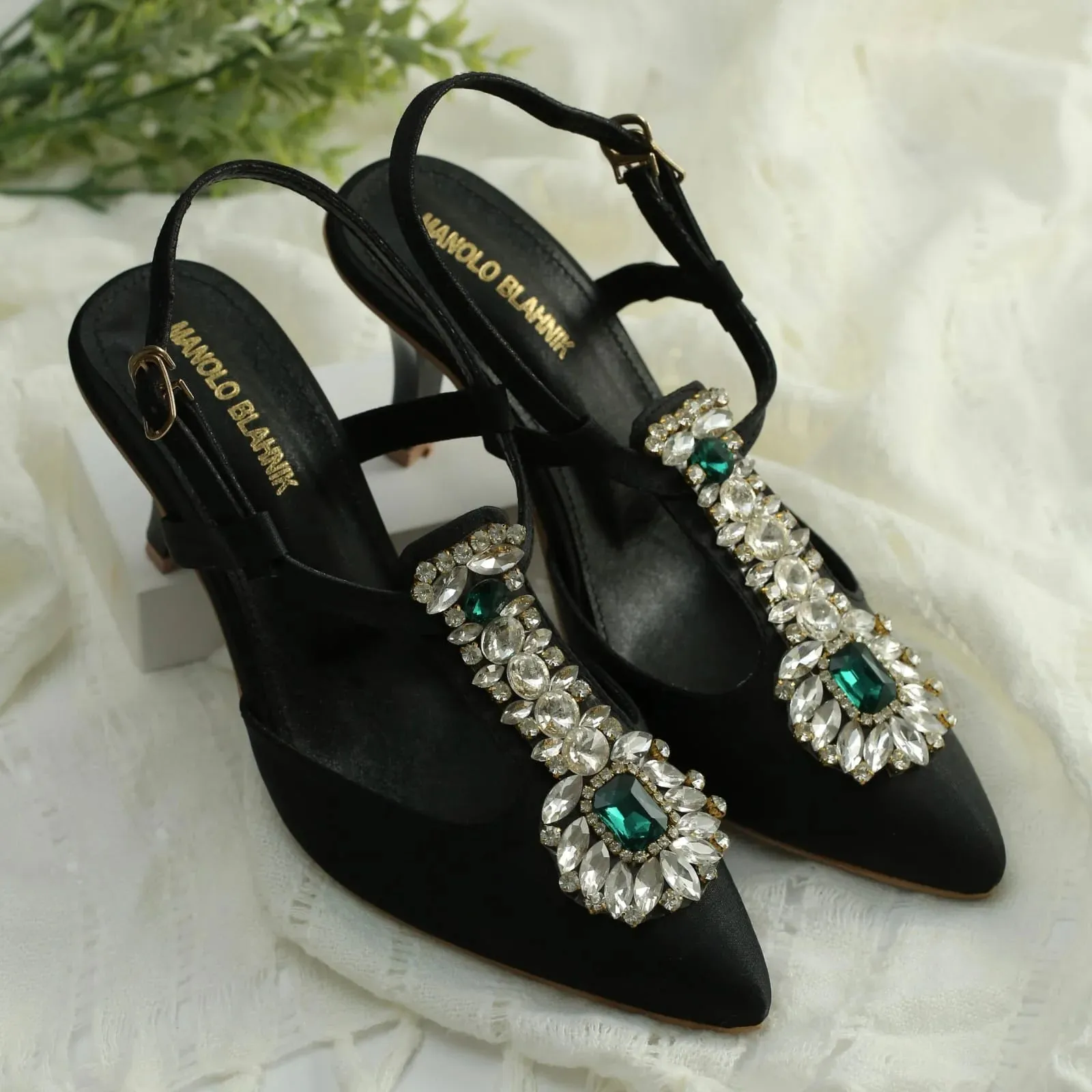 MANOLO FANCY BRIDAL HEELS