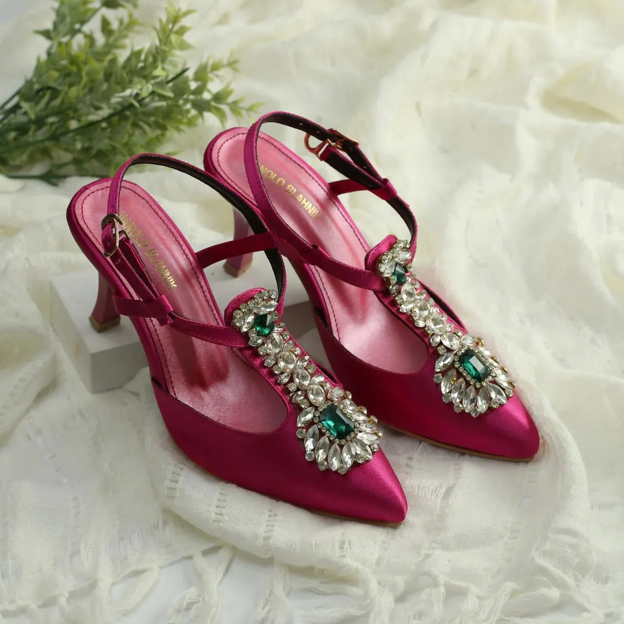 MANOLO FANCY BRIDAL HEELS