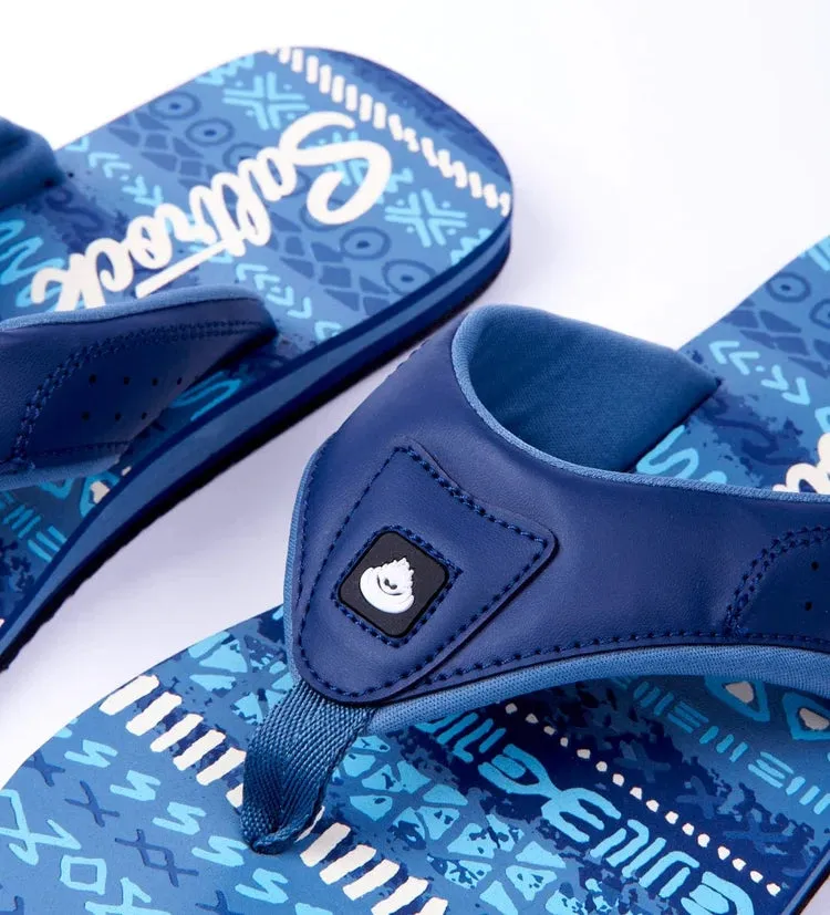 Saltrock Mens Marks Aztec Style Print Flip Flops - Blue