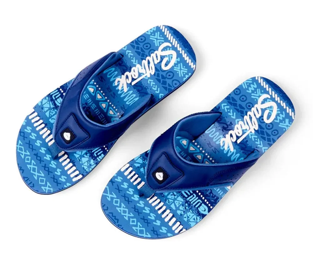 Saltrock Mens Marks Aztec Style Print Flip Flops - Blue
