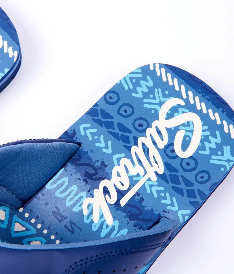 Saltrock Mens Marks Aztec Style Print Flip Flops - Blue