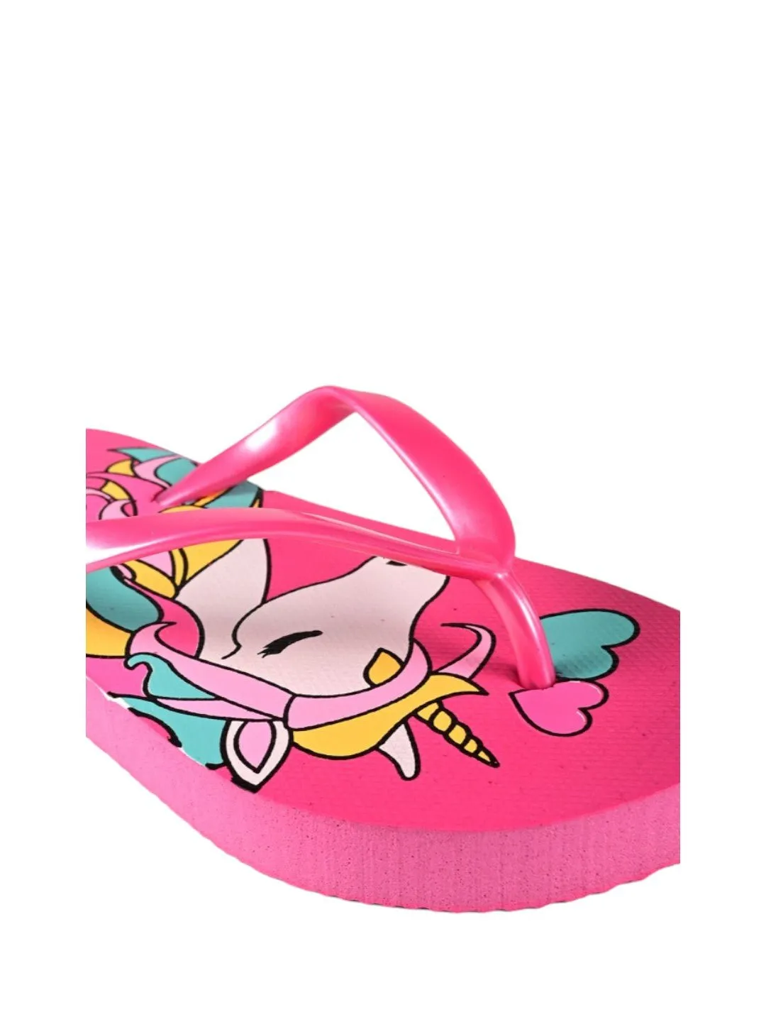 Unicorn Flip-Flops for Girls, Dark Pink