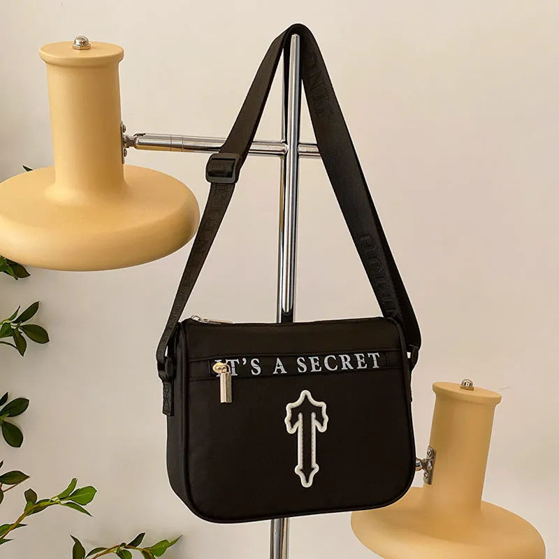 Winter New Black Oxford Cloth Bag Women's Shoulder Messenger Bag All-Matching Men's Couple Storage Bag Foreign Trade Cross-Border